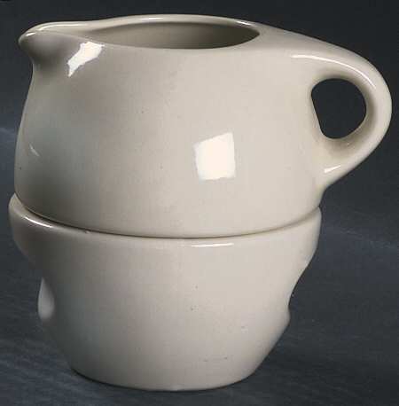 Russel Wright Linen Creme Family Stacking Creamer & Open Sugar