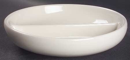 Russel Wright Sugar White Round Divided Vegetable Bowl