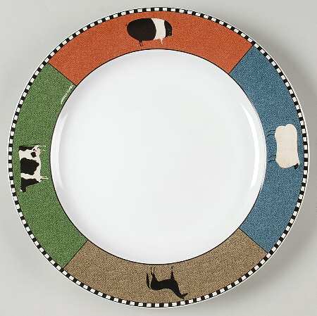 Barnyard Animals 12" Chop Plate (Round Platter)