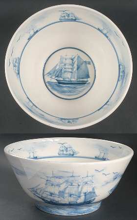 Nautical 11" Large Salad Serving Bowl