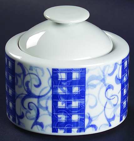 Breton Blue Sugar Bowl & Lid