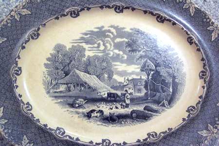 Farm (Scalloped) 11" Oval Serving Platter