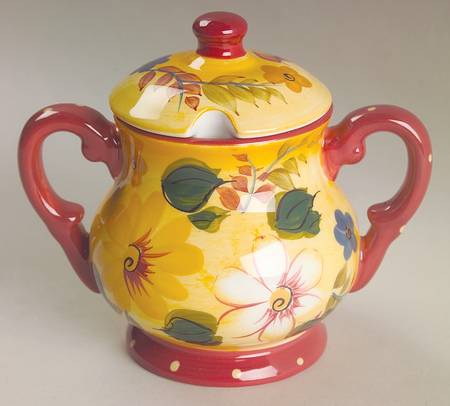 Sunset Bouquet Sugar Bowl & Lid