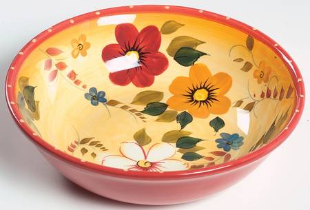Sunset Bouquet 9" Round Vegetable Bowl