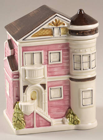 Victorian House Small Canister & Lid