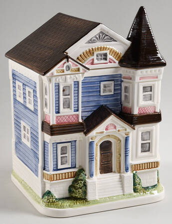 Victorian House Cookie Jar & Lid
