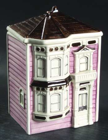 Victorian House Medium Canister & Lid