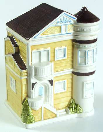 Victorian House Small Canister & Lid