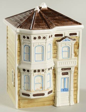 Victorian House Medium Canister & Lid