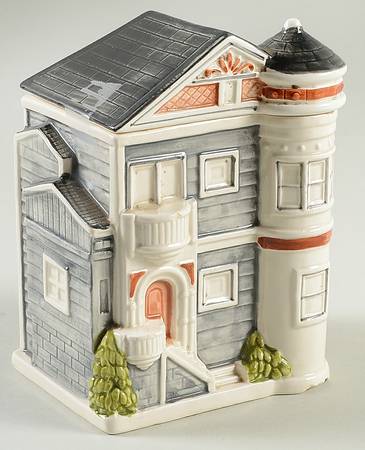 Victorian House Small Canister & Lid