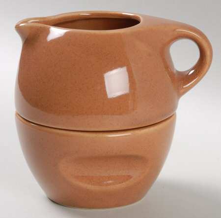 Russel Wright Cattail Brown Family Stacking Creamer & Open Sugar