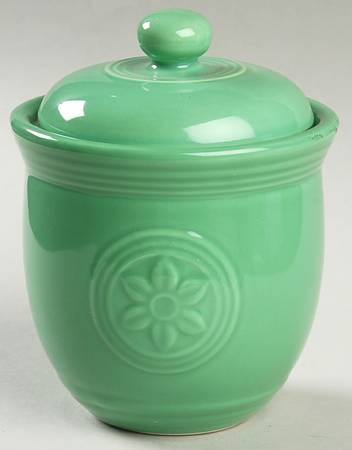 Petals Sea Foam Sugar Bowl & Lid