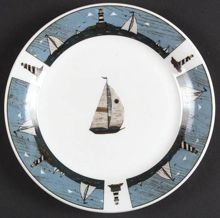 Sailboats Salad Plate