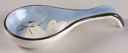 Snow Family Spoon Rest/Holder (Holds 1 Spoon)
