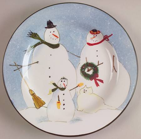 Snow Family Salad Plate