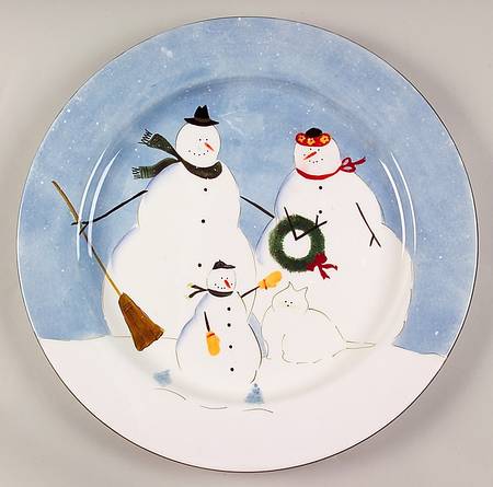 Snow Family 16" Chop Plate (Round Platter)