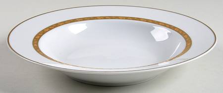 Golden Foliage Rim Soup Bowl