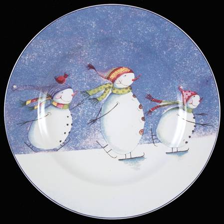 Snow Family Fun Salad/Dessert Plate
