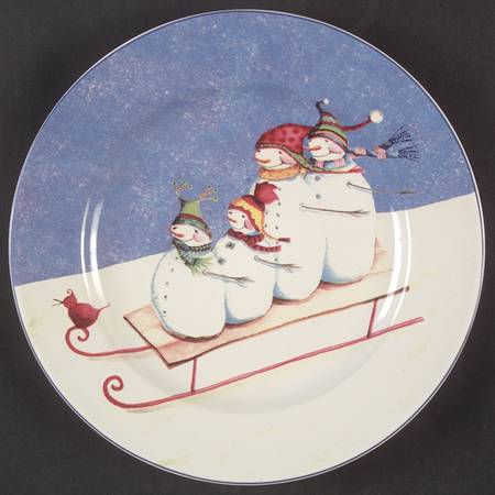 Snow Family Fun Salad/Dessert Plate