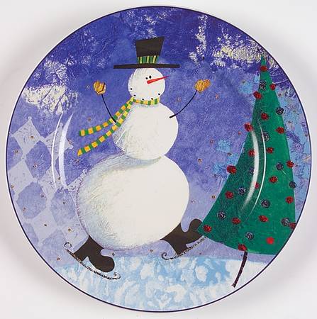 Snow Pals Salad/Dessert Plate