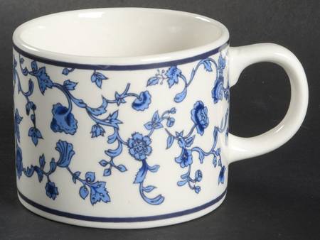 Blue Toile Flat Cup