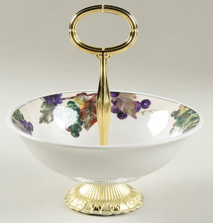 Grapevine 6"-7" Handled Footed Nut Dish HC