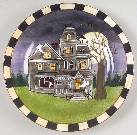 Haunted Hollow (Hand Painted) Salad/Dessert Plate