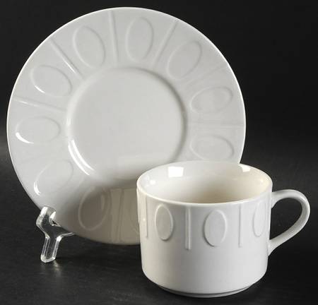 Oval Dots Flat Cup & Saucer Set