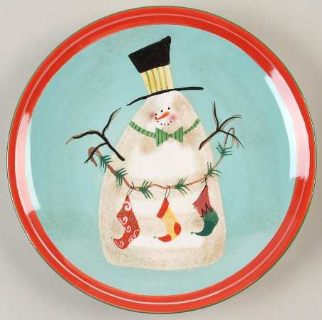 Festive Snowman Salad/Dessert Plate