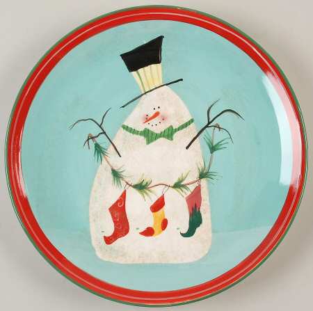 Festive Snowman Dinner Plate