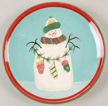 Festive Snowman Dinner Plate