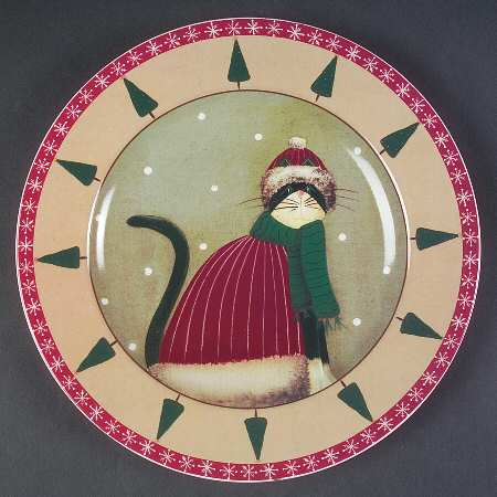 Holiday Cats Salad/Dessert Plate