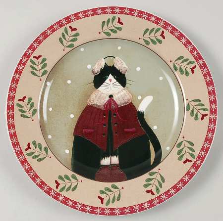 Holiday Cats Salad/Dessert Plate