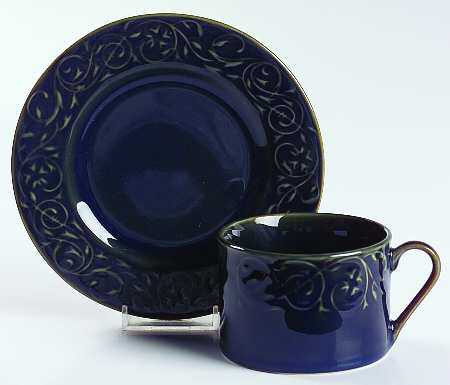 Artasia Blue Flat Cup & Saucer Set