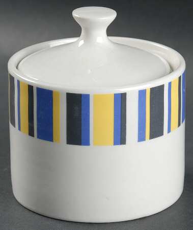 Hampton Stripe Sugar Bowl & Lid