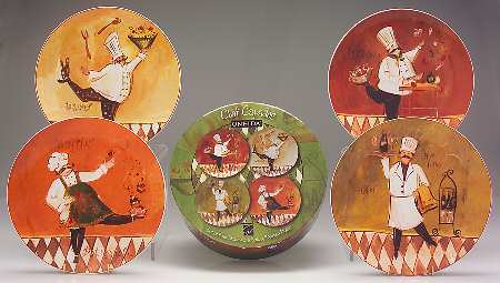 Chefcapades Salad/Dessert Plate - Set of 4 Boxed