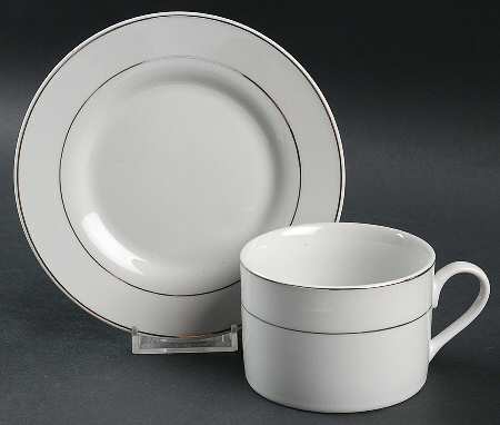 Splendid Platinum Flat Cup & Saucer Set