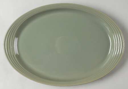 Culinaria Tarragon (Green) 14" Oval Serving Platter