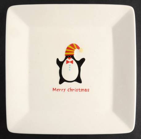 Christmas Cut Outs Square Salad/Dessert Plate