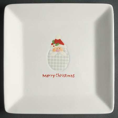 Christmas Cut Outs Square Salad/Dessert Plate