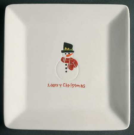 Christmas Cut Outs Square Salad/Dessert Plate