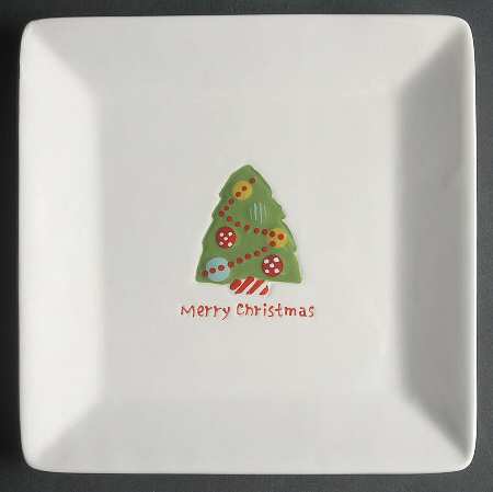 Christmas Cut Outs Square Salad/Dessert Plate