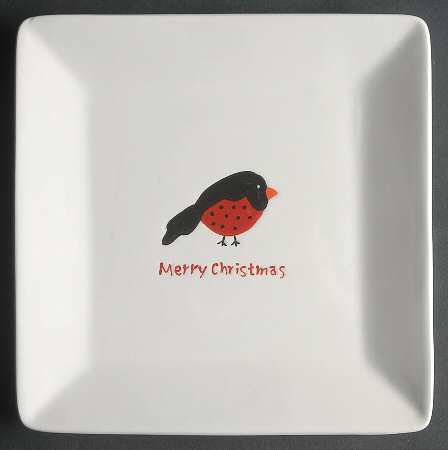Christmas Cut Outs Square Salad/Dessert Plate