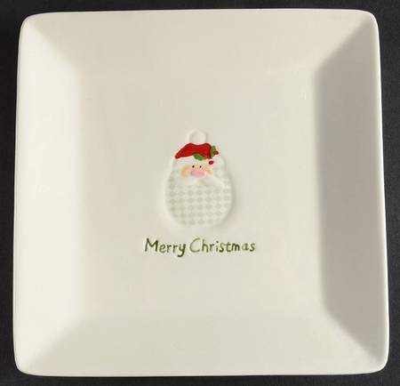 Christmas Cut Outs Square Salad/Dessert Plate