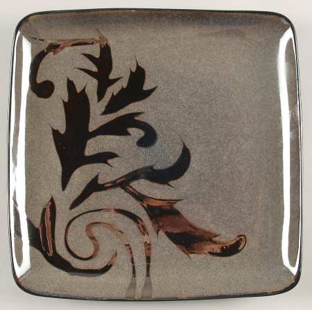 Solare Damask Scroll Square Dinner Plate by Oneida
