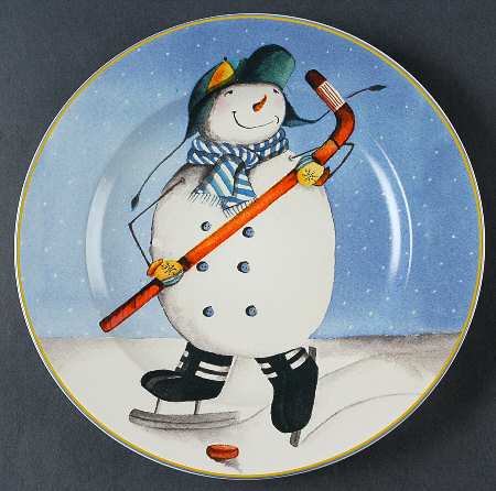 Sporting Snowman Salad/Dessert Plate