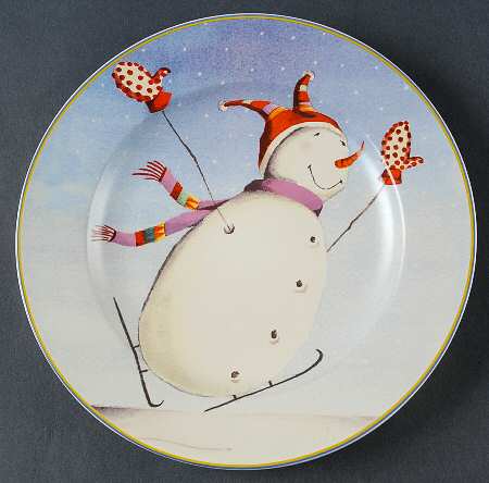 Sporting Snowman Salad/Dessert Plate