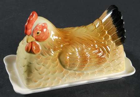 Chicken 1/4 Pound Figural Covered Butter