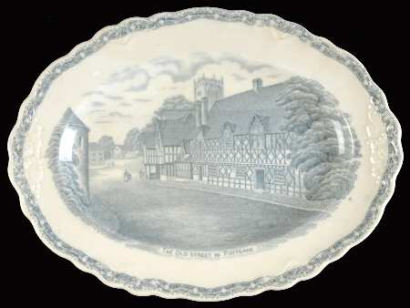 Country Side (Gray) 10" Oval Serving Platter