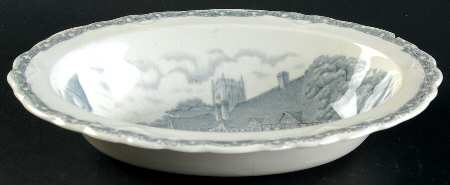 Country Side (Gray) 9" Oval Vegetable Bowl